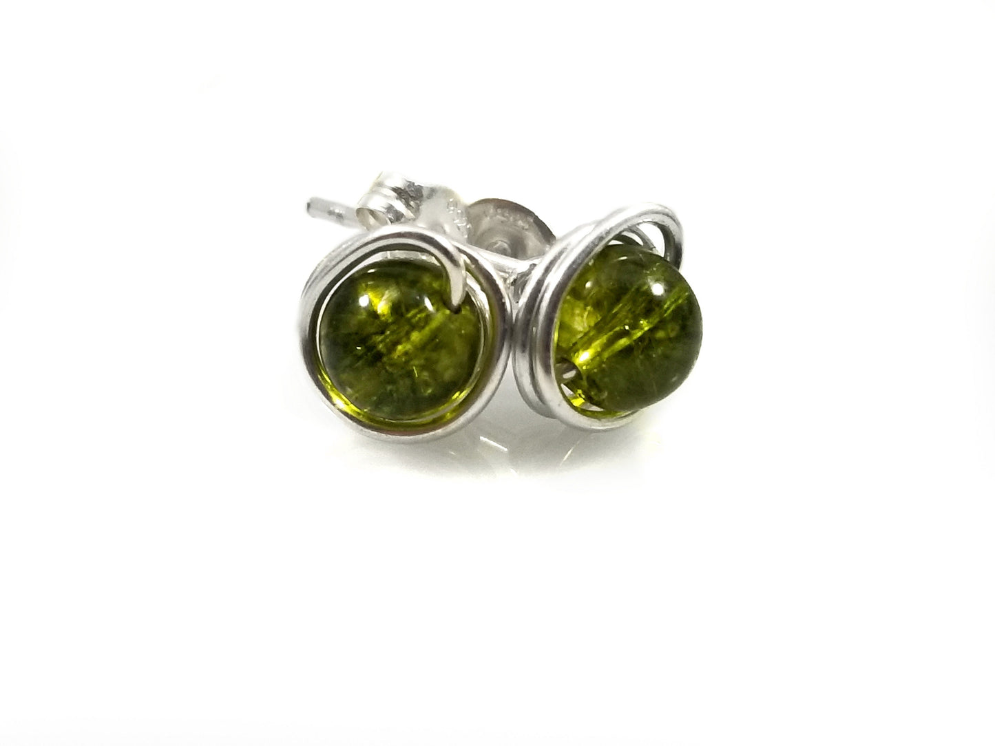 Peridot Gemstone 6mm Studs