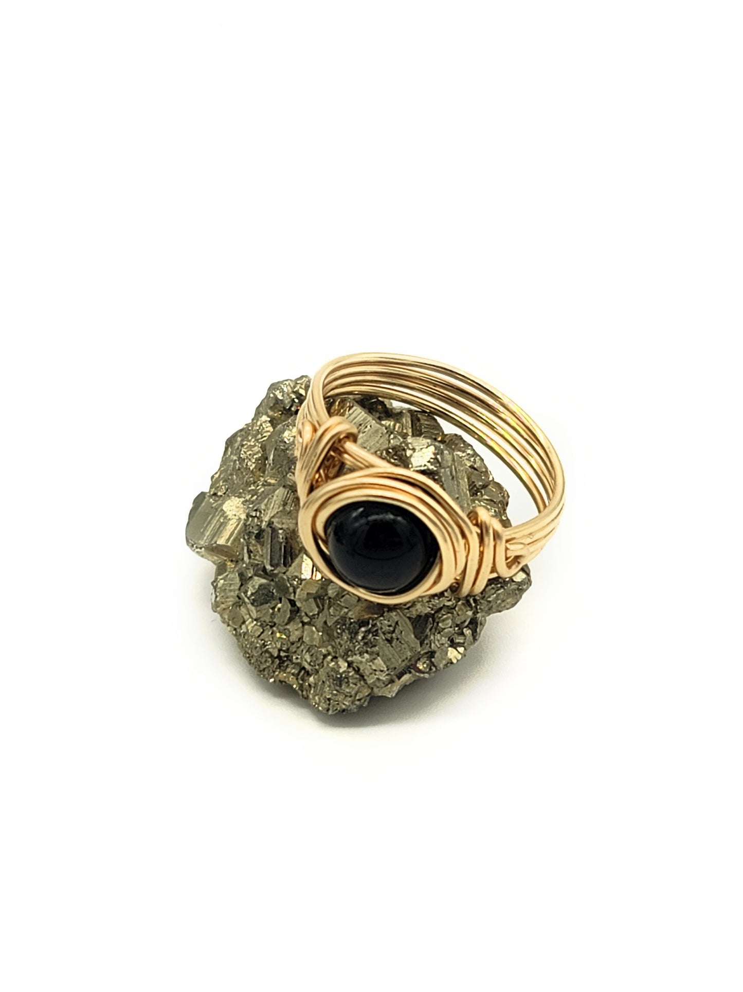 Black Tourmaline Celtic Meditation Ring