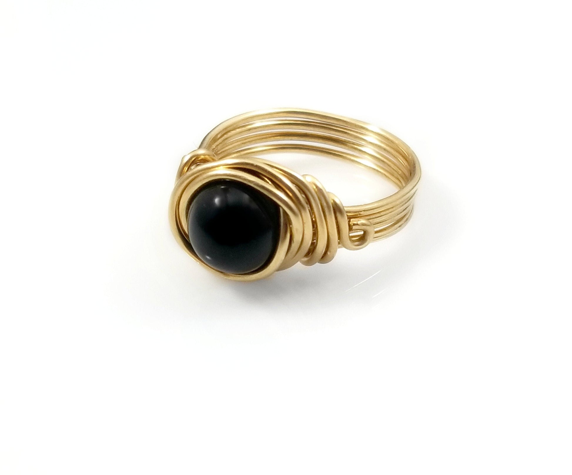 Black Obsidian Celtic Meditation Ring