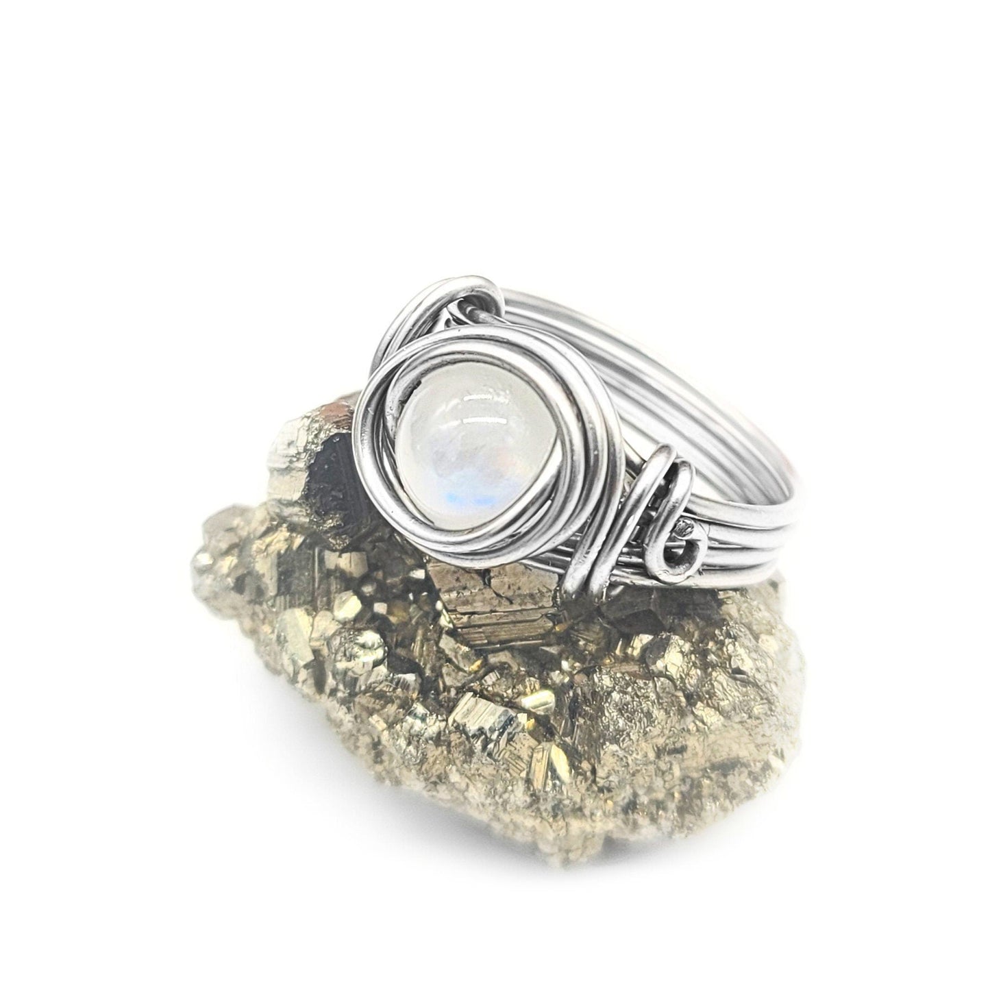 Flashy Blue Moonstone RIng