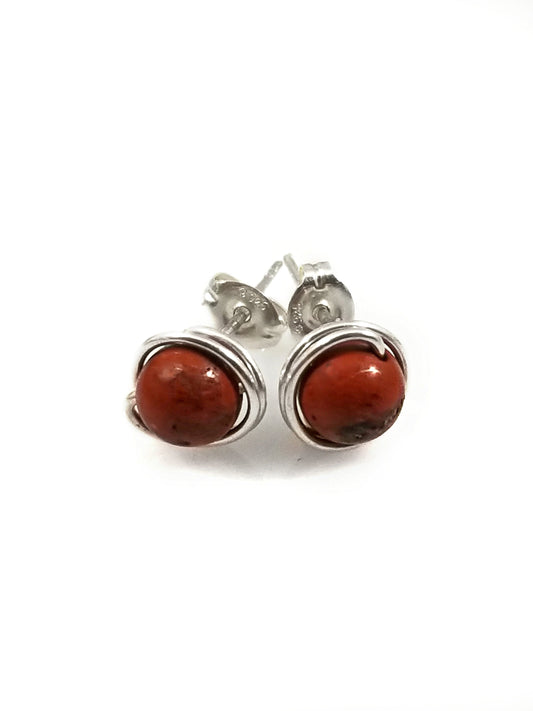 Red Jasper 6mm Studs