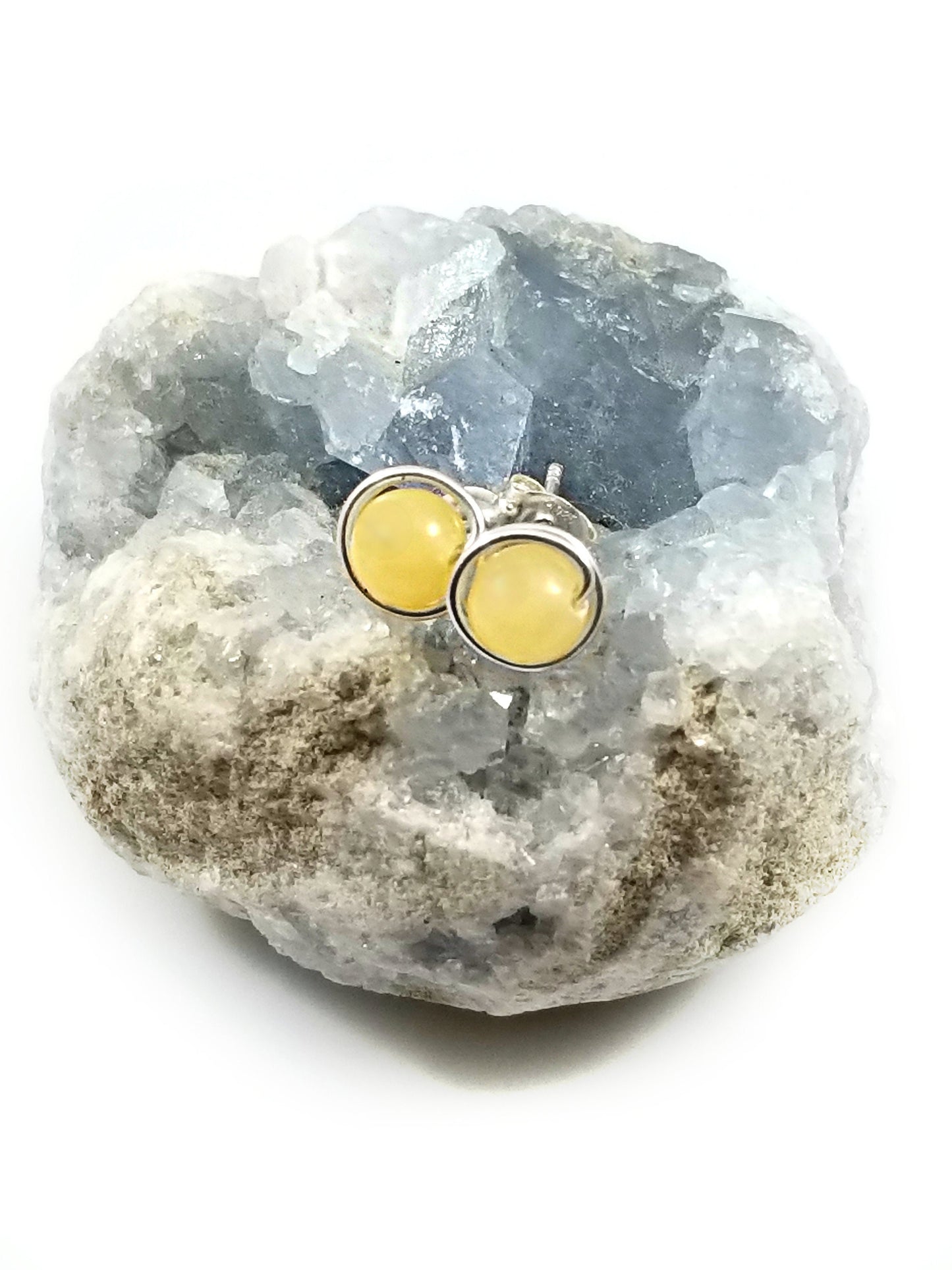 Yellow Calcite 6mm Studs