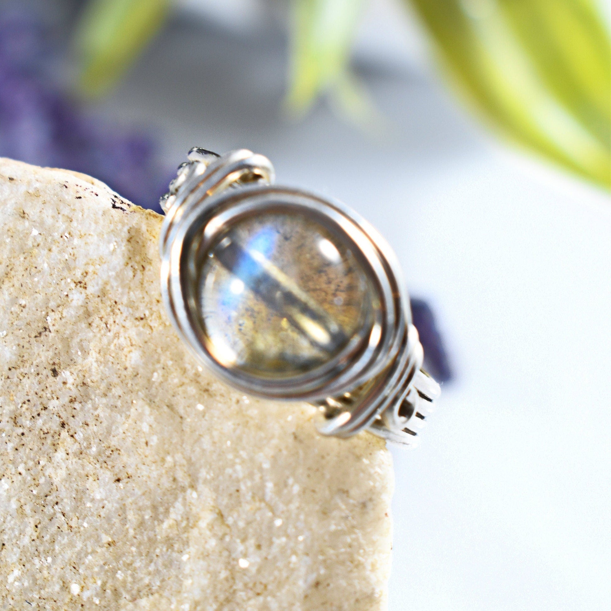 Flashy Blue Labradorite Ring's