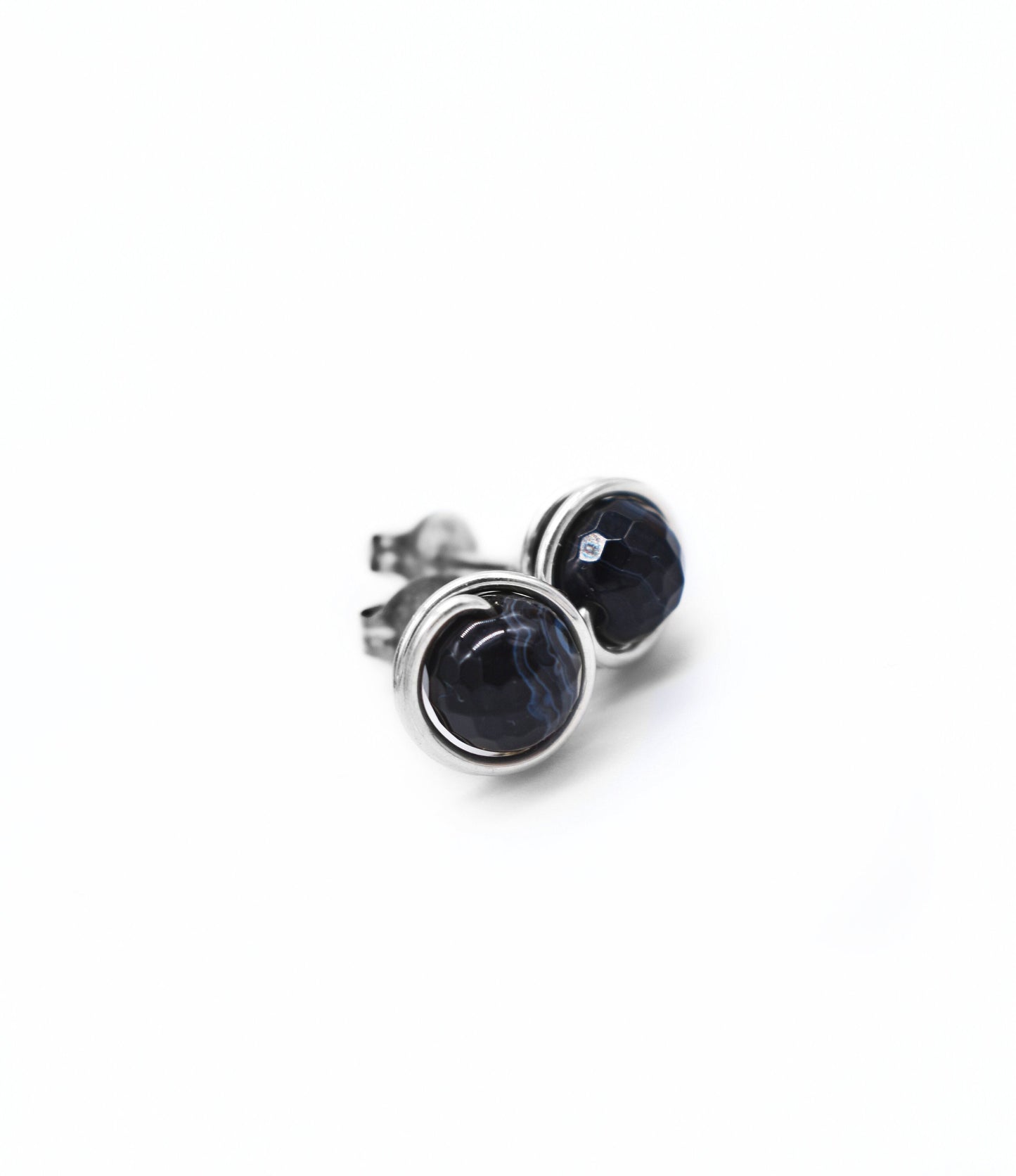 Black Sardonyx 6mm Studs