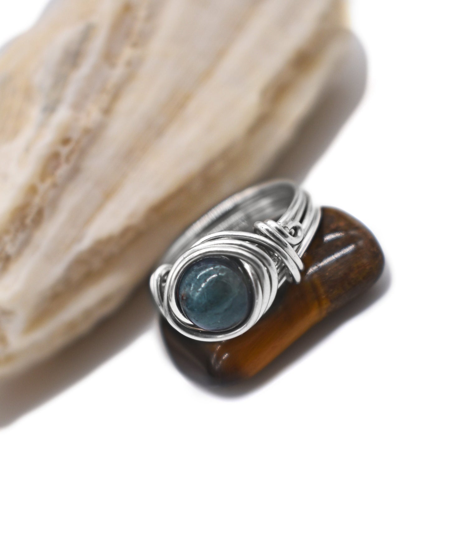 Green Moss Agate Meditation Ring