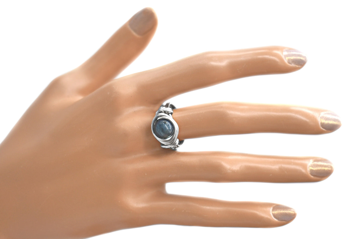 Green Moss Agate Meditation Ring