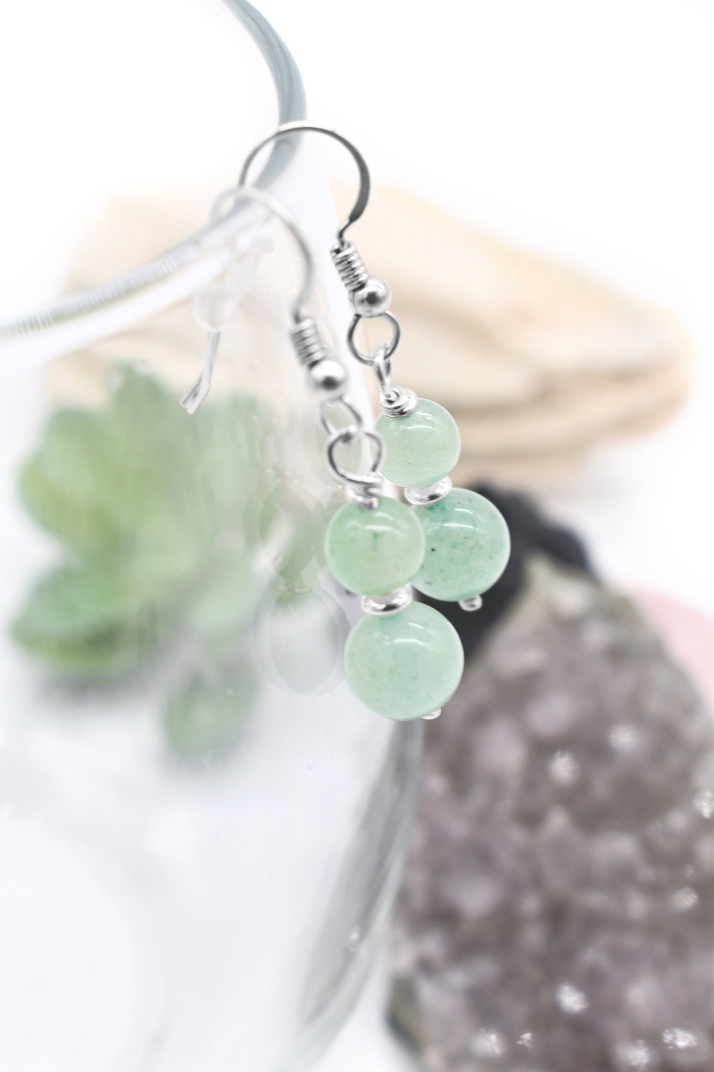Sterling Aventurine Earrings