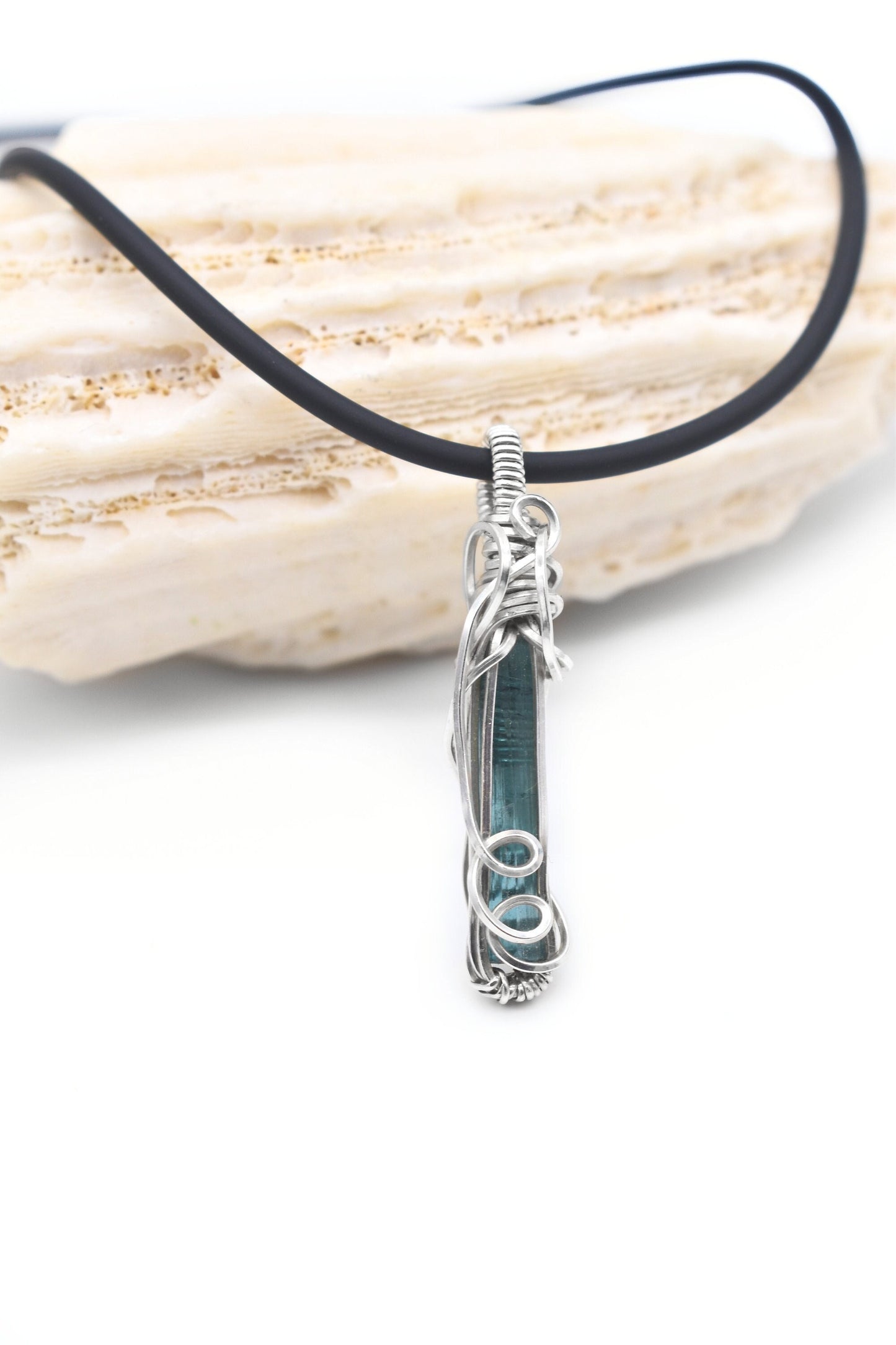 Elegant Blue Tourmaline Pendant