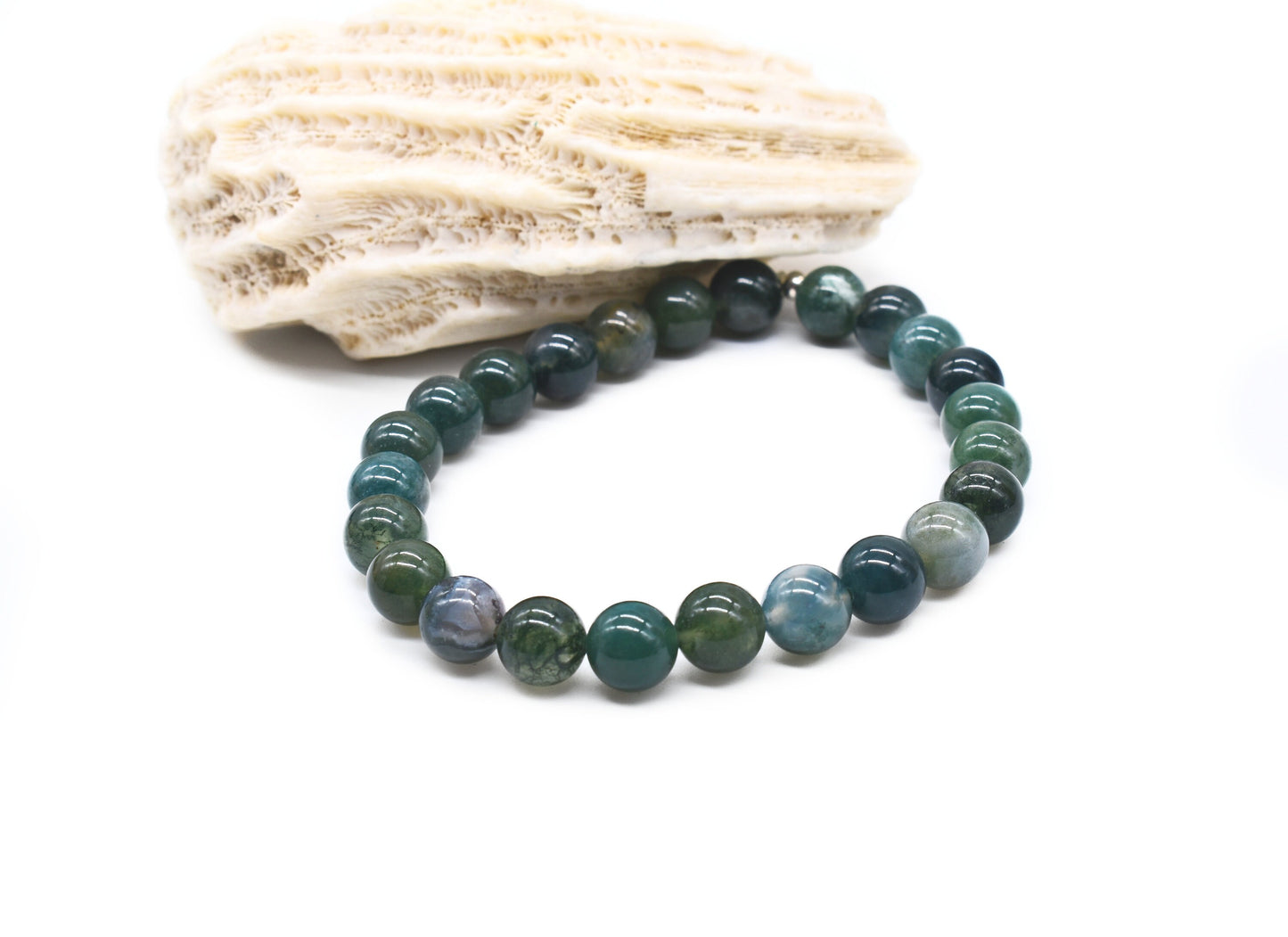 Beautiful Green Moss Agate Gemstone Bracelet