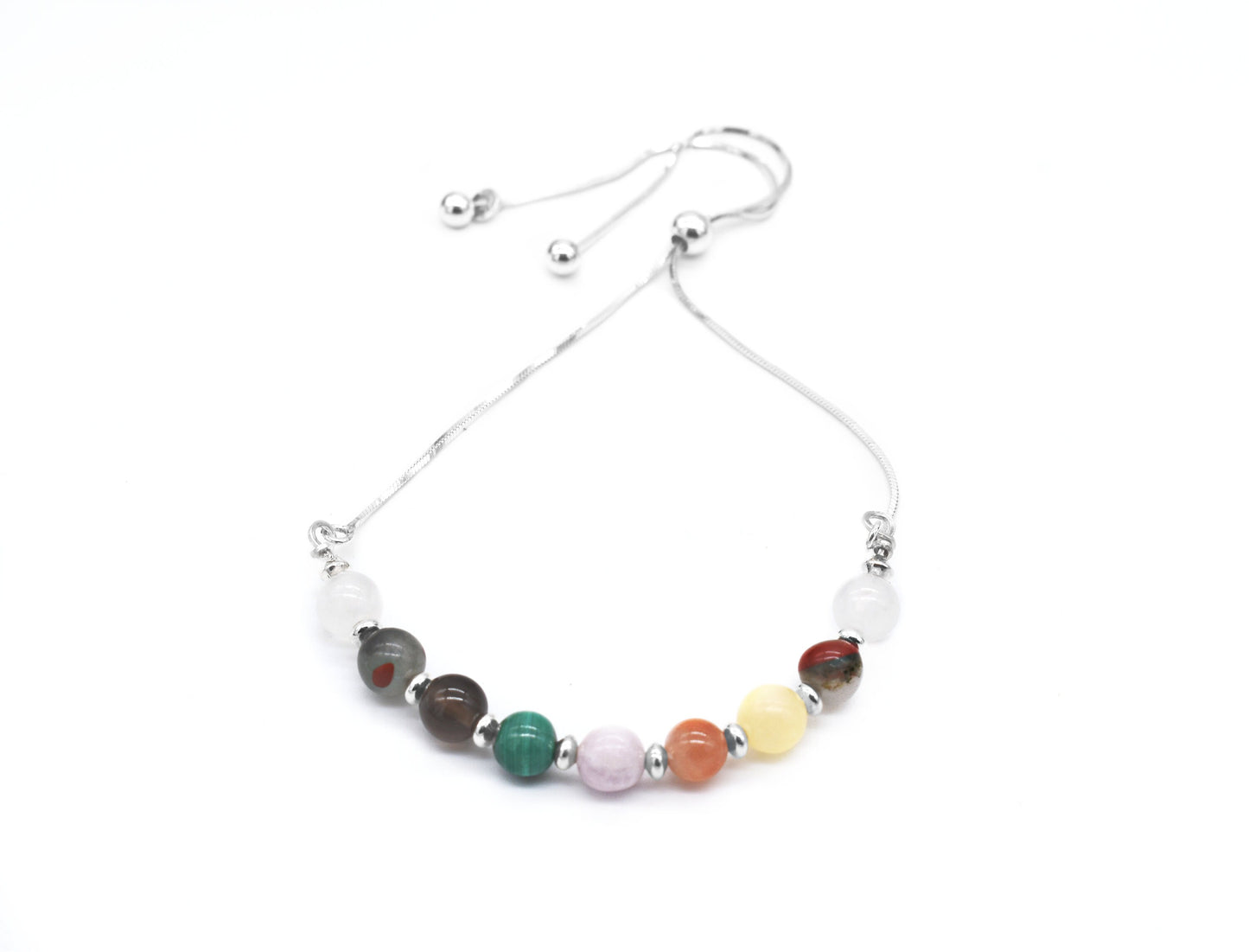 Cancer Support Crystal and Sterling Adjustable Bracelet