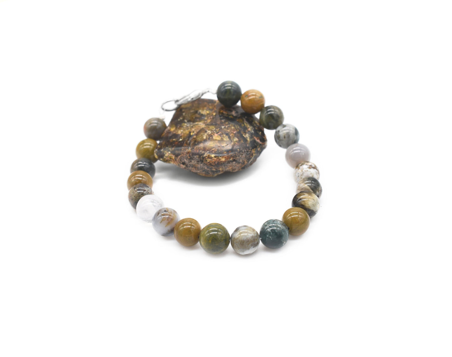 Ocean Jasper Gemstone Beaded Bracelet