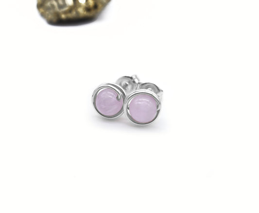 Pink Kunzite Sterling 6mm Studs