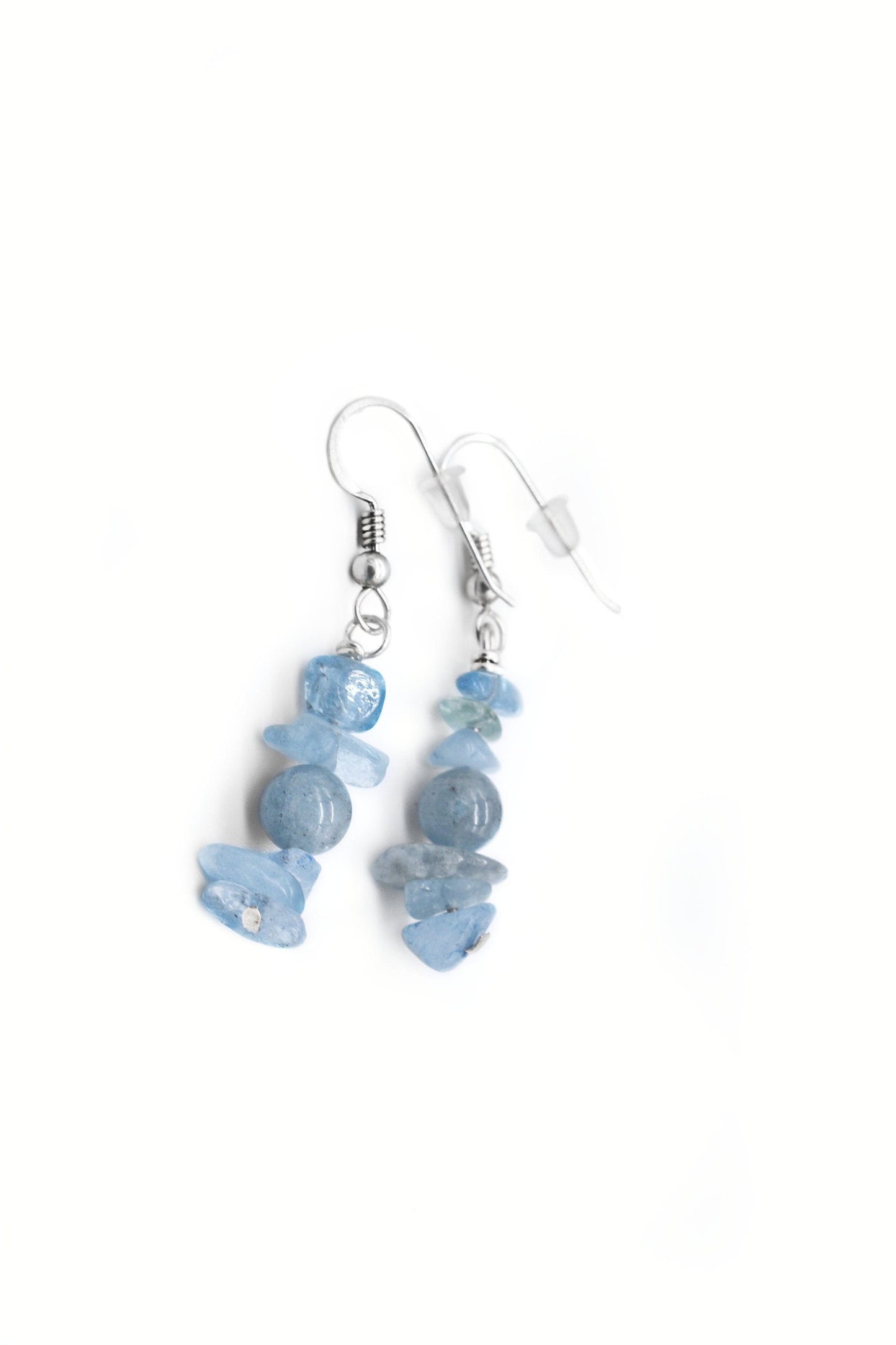  Aquamarine Chip Drop Earrings