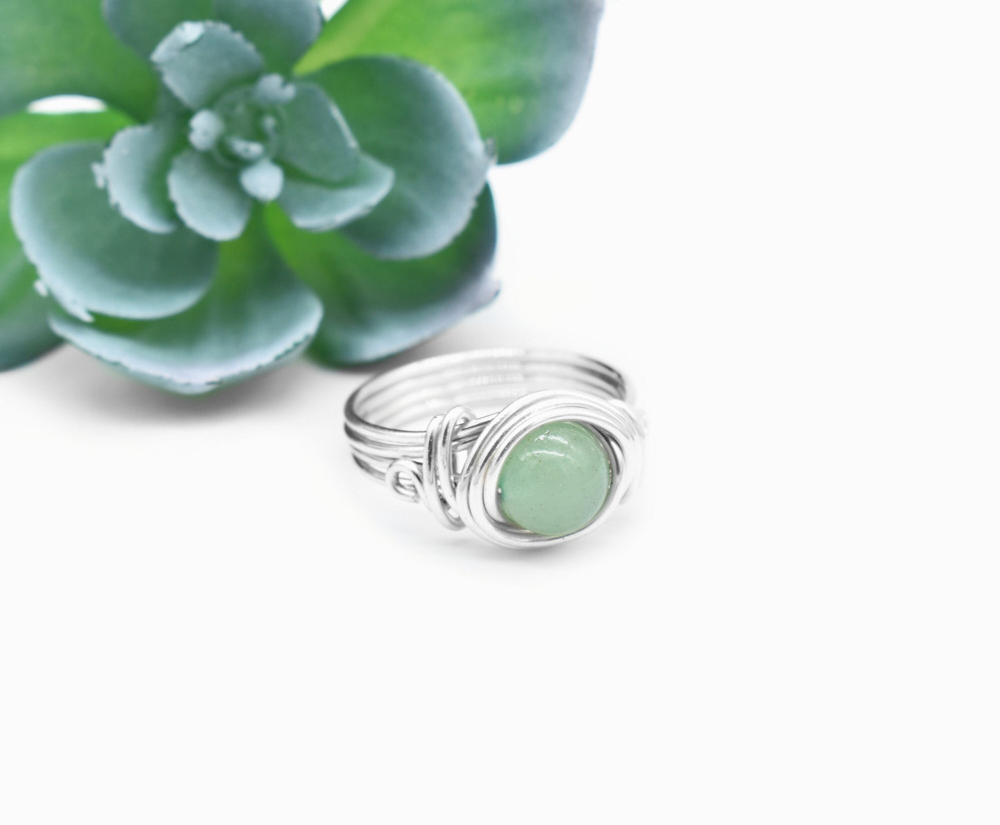Green Aventurine Celtic Meditation Ring