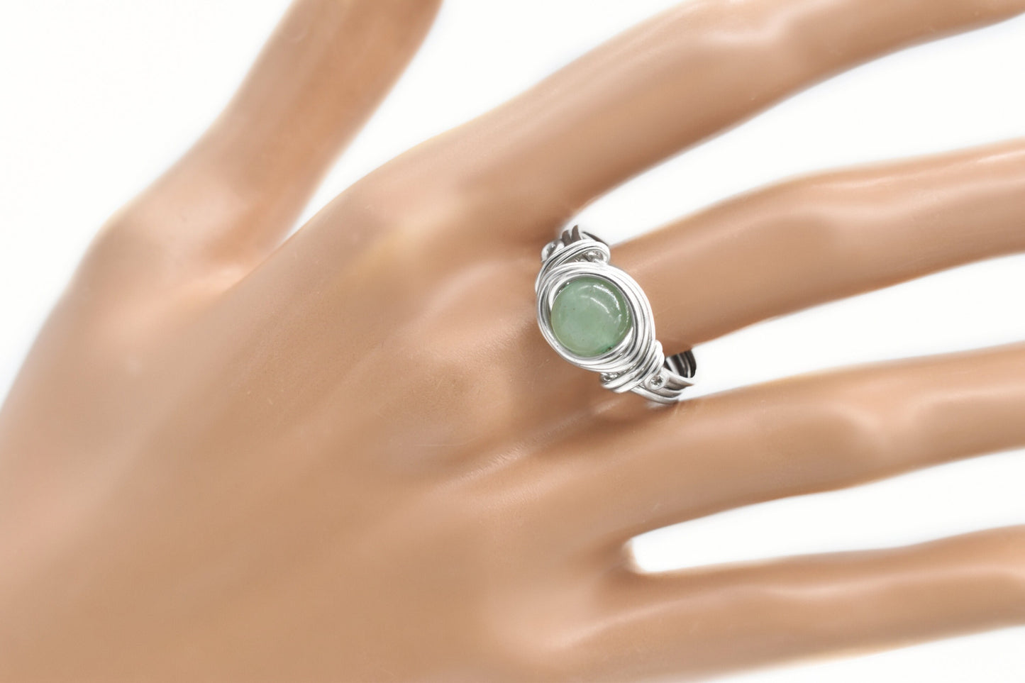 Green Aventurine Celtic Meditation Ring