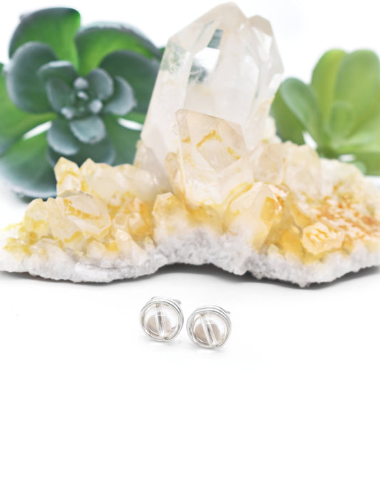 White Topaz 4mm studs