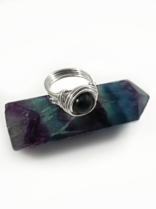 Black Onyx Celtic Meditation Ring