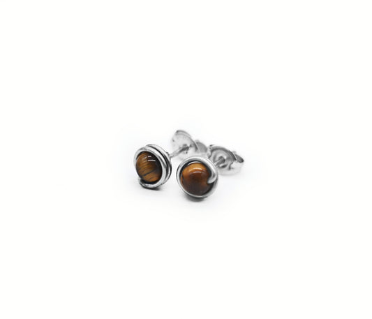 Golden Tigers Eye 4mm Studs