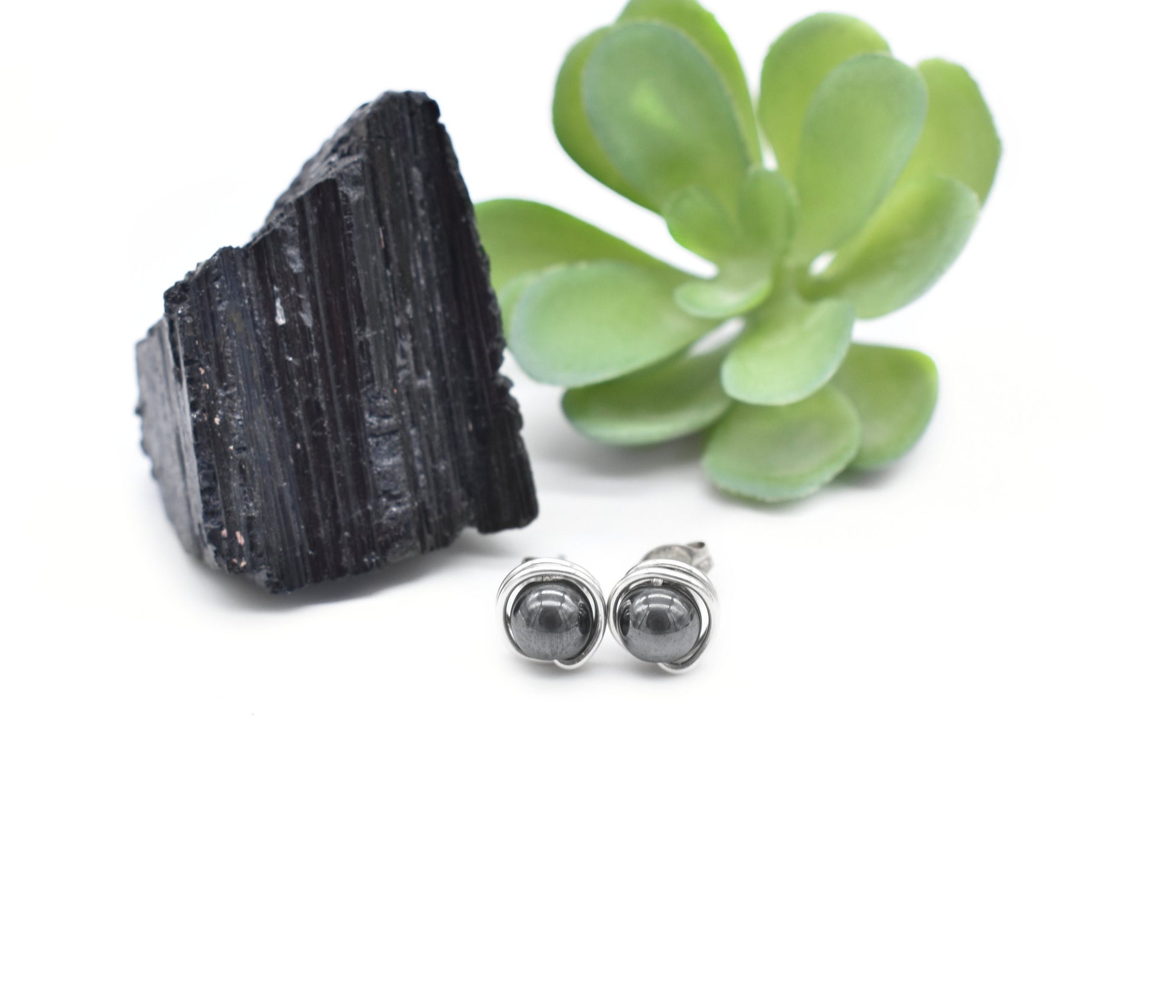 Gray Hematite 6mm Studs