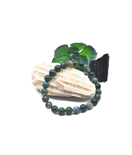 Beautiful Green Moss Agate Gemstone Bracelet