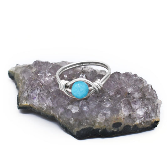 Faceted Simple Amazonite Rings