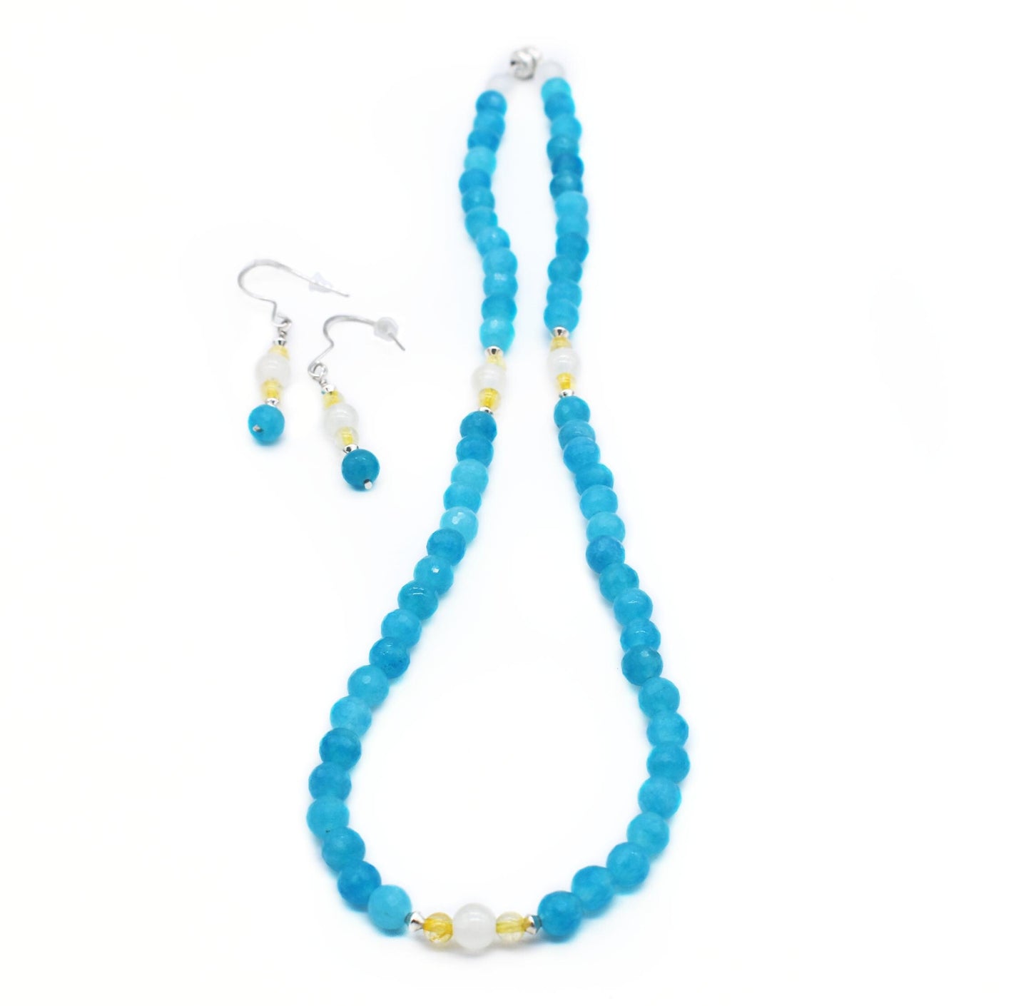 Business and Wealth Power Necklace Set/ Amazonite, Citrine and Selenite Necklace/ AAA Amazonite Crystals/ Healing Energy Necklace