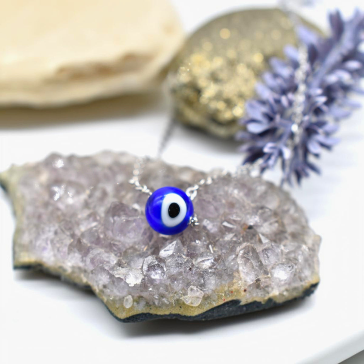 Cute Little Eyeball Halloween Necklace/ Silver Necklace