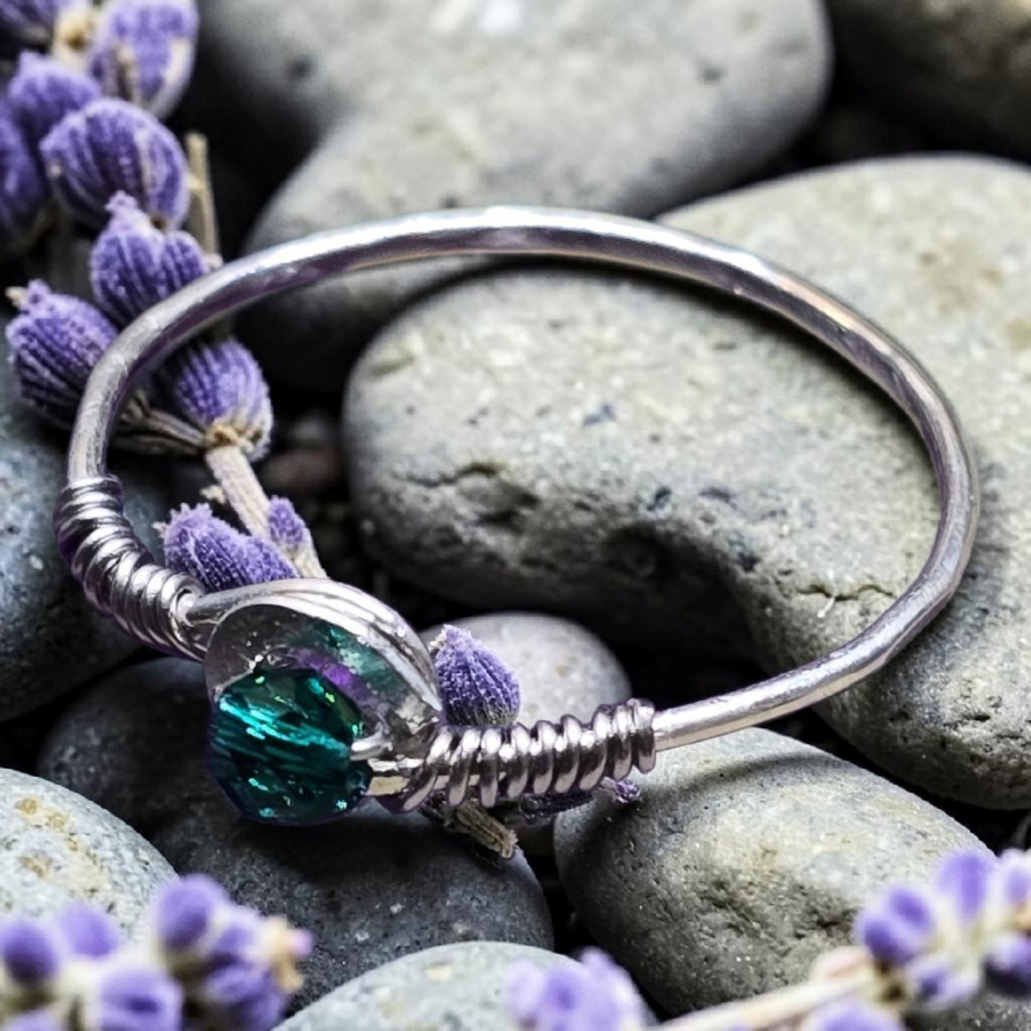 Micro Faceted Emerald Ring | Dainty Gemstone Ring | Sterling Silver, Gold Filled & Rose Gold