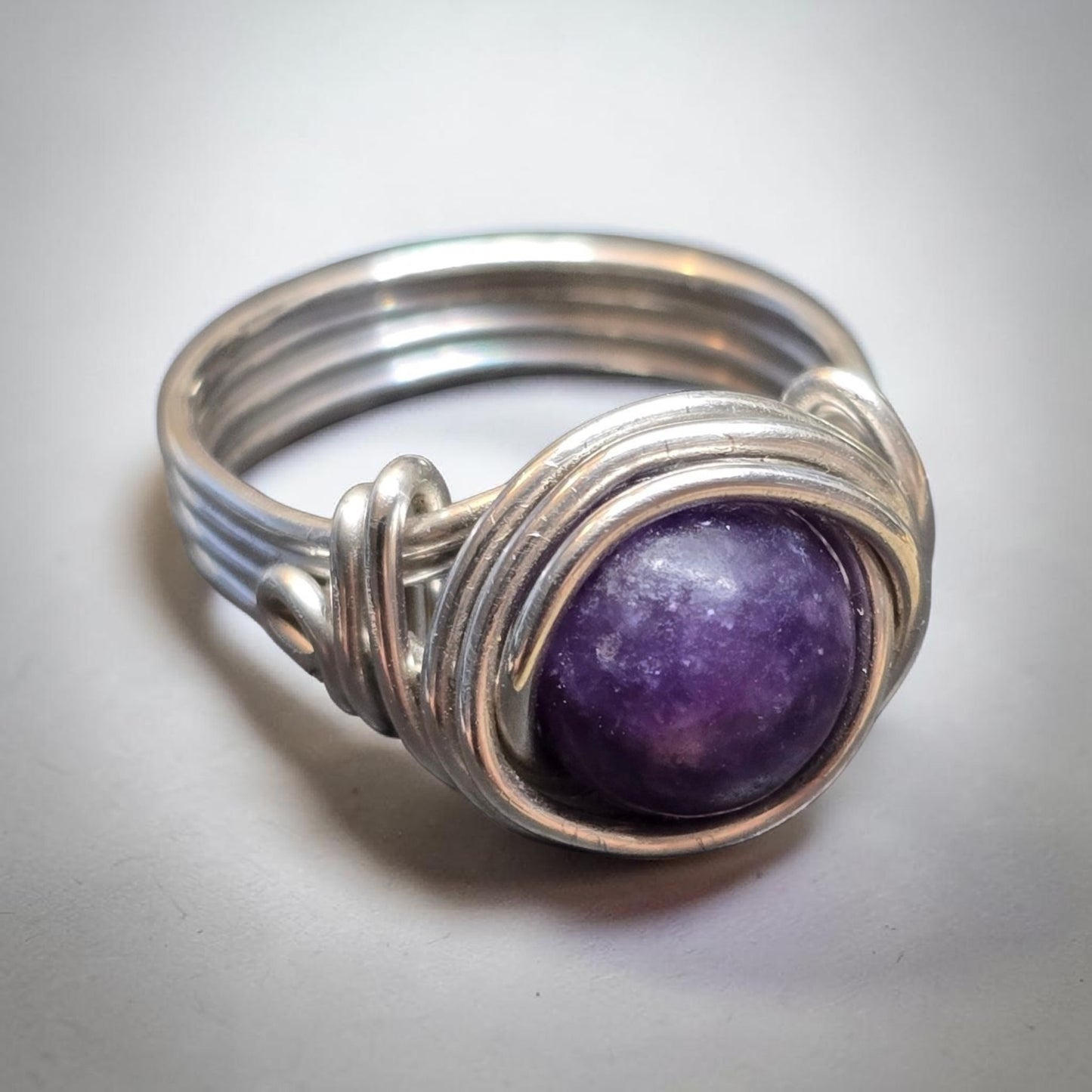 Lepidolite Celtic Meditation Ring