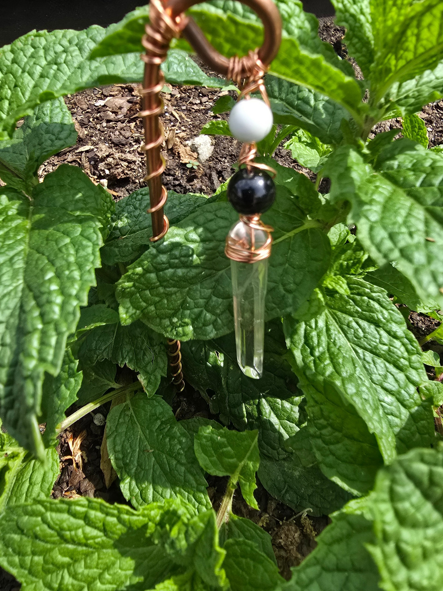 🌿 Quartz Crystal Electro Culture Copper Plant Rod