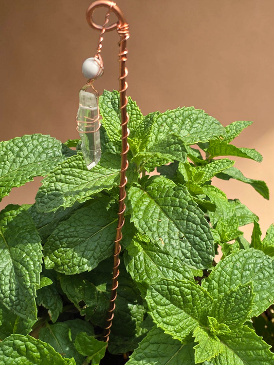 🌿 Quartz Crystal Electro Culture Copper Plant Rod