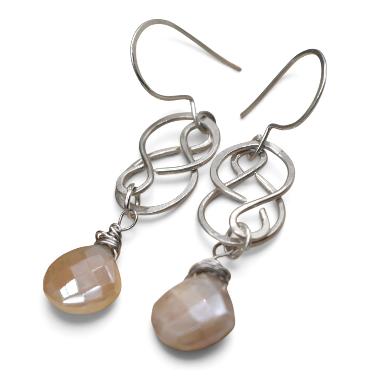 Celtic Moonstone Stone Earrings in Copper,  Sterling Silver and Gold Filled