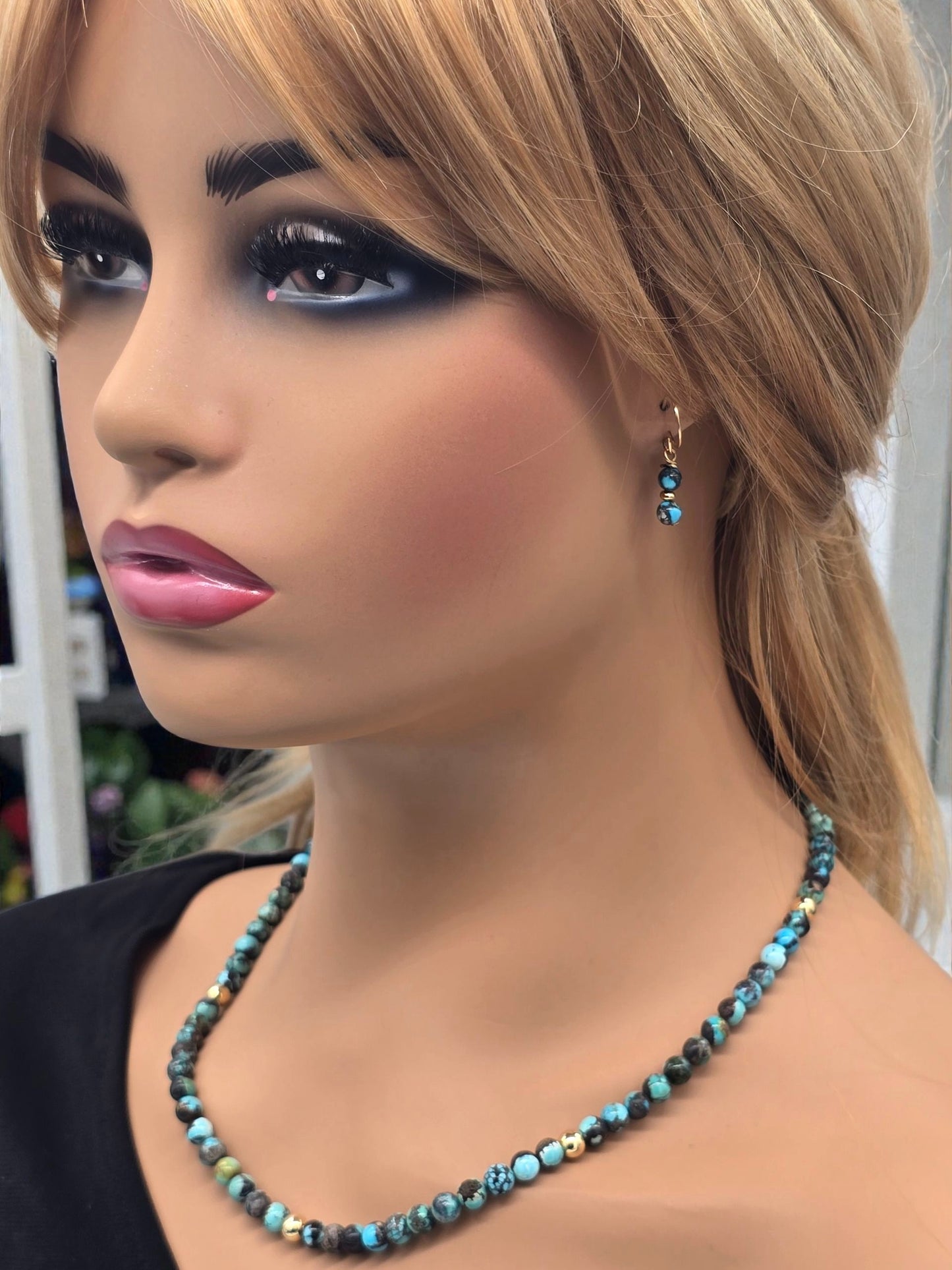 Reiki Healing Arizona Turquoise 14K Gold-Filled Necklace Set✨